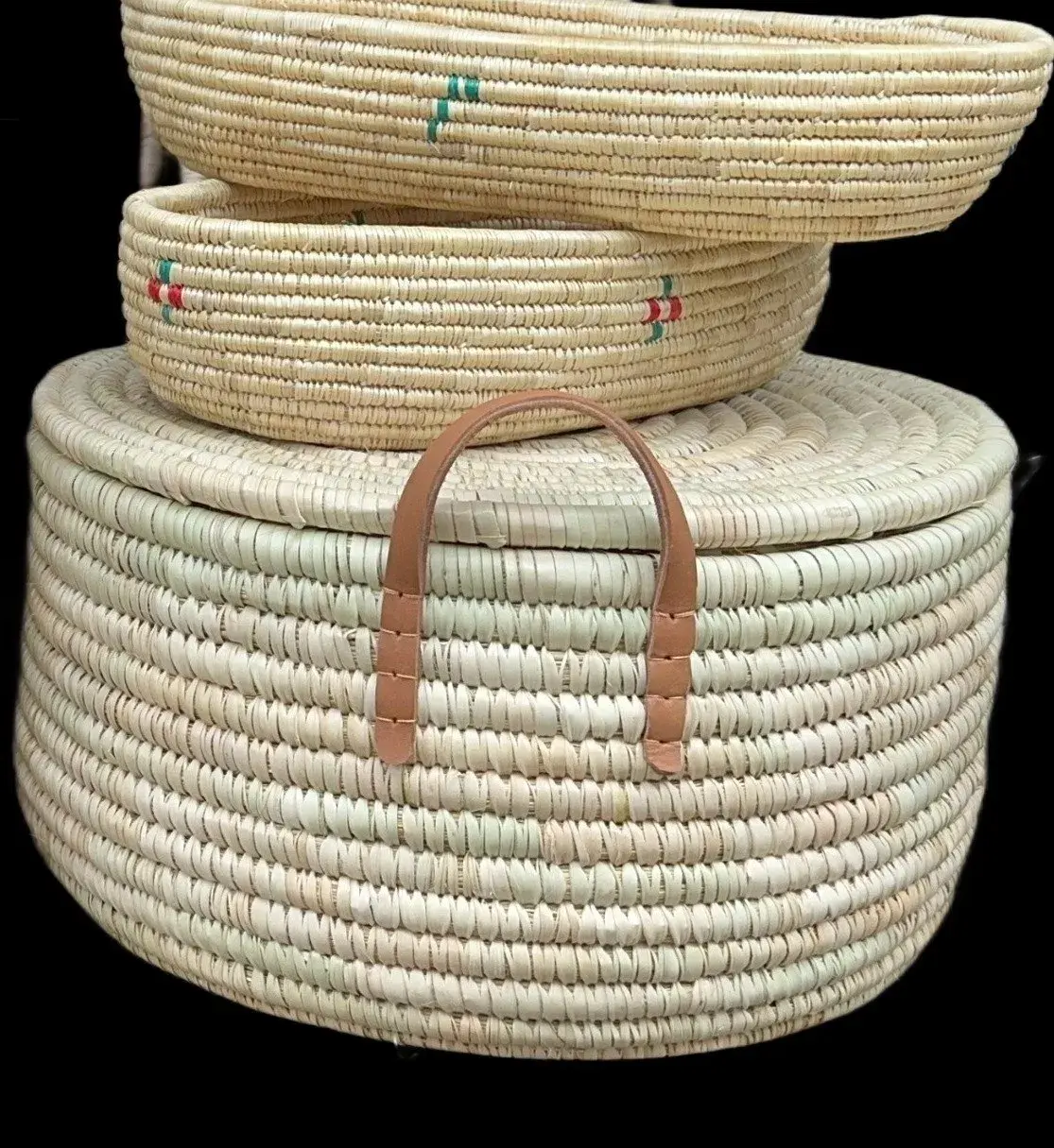 Ethiopian Grass Decor Basket